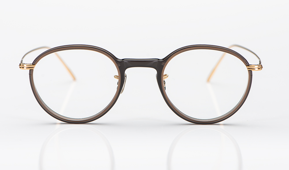 Eyevan – tobe farbige Brille aus Acetat mit Stegen und Bügeln aus goldenem Metall - KITSCHENBERG Brillen