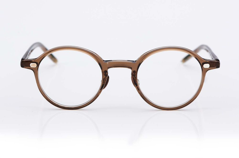 Eyevan – eyevan ten – runde Panto Kunststoffbrille mit Perlmutt Stegen – Silberne Nieten - made in Japan – KITSCHENBERG Brillen