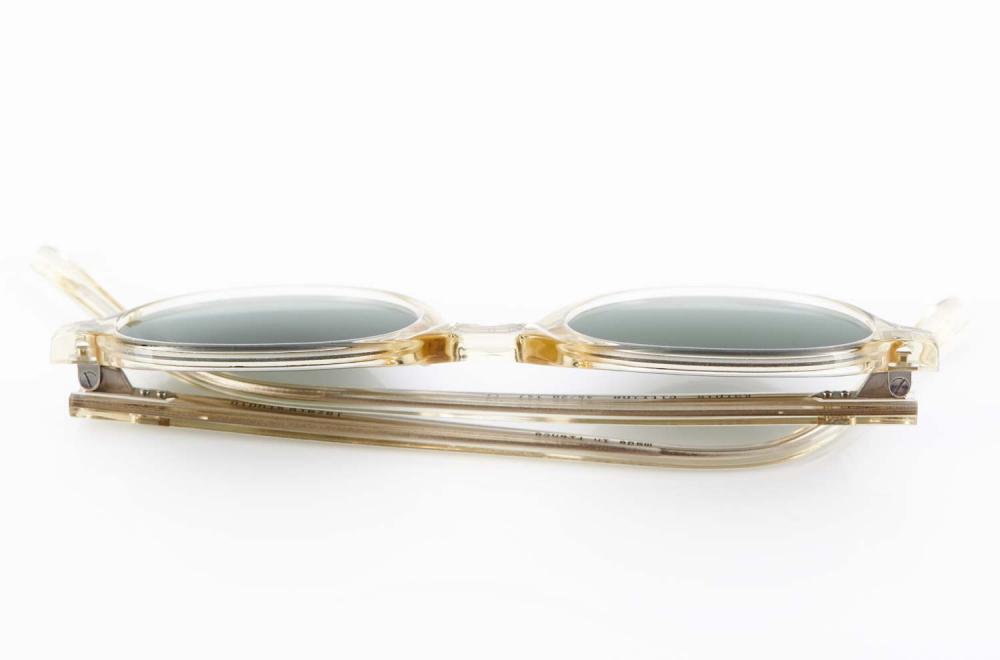 Lazare Studio – Panto Sonnenbrille im Vintage Stil – Flat lens – champanger farbiger Kunststoff - KITSCHENBERG Brillen