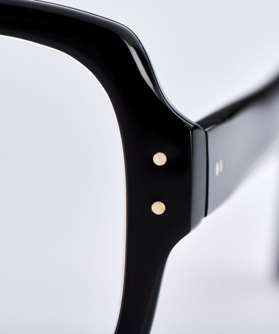Alf – Atelier de Lunetterie Francais – große schwarze Brille im Stil der 70er Jahre – Vintage – Retro – Genietete Scharniere - KITSCHENBERG Brillen