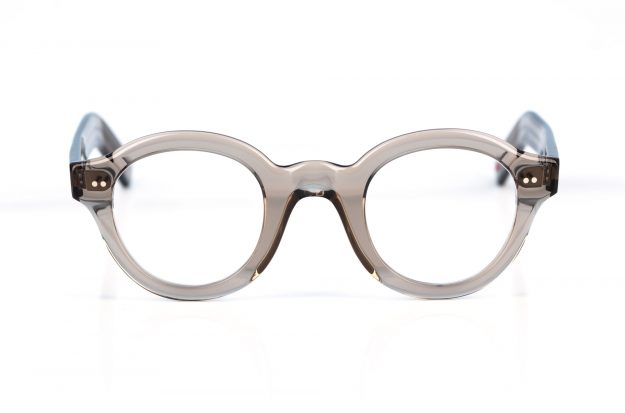 Alf - Atelier de Lunetterie Francais – 21.10.004 – runde dicke Acetatbrille – taupe – handgenietet – Vintage Retro – aus Frankreich - KITSCHENBERG Brillen