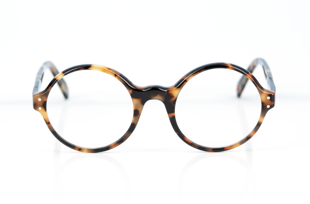 Alf - Atelier de Lunetterie Francais – 21.11.005 – große runde Brille – Schildpatt Imitat - handgenietet – Vintage Retro – aus Frankreich - KITSCHENBERG Brillen
