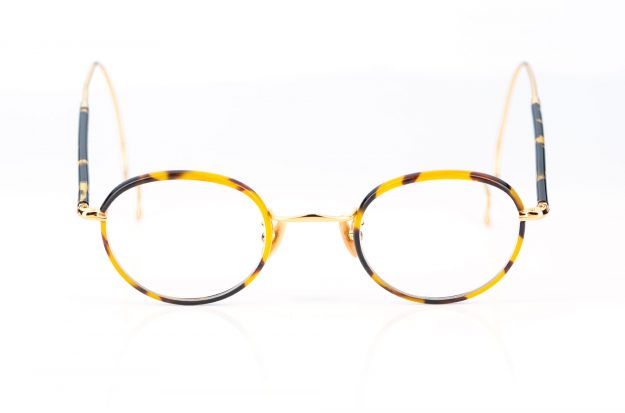 Ducloux – Ronde – goldene Brille mit Windsorring – Turtleshell – W732 - Retro Vintage – Metall - KITSCHENBERG Brillen