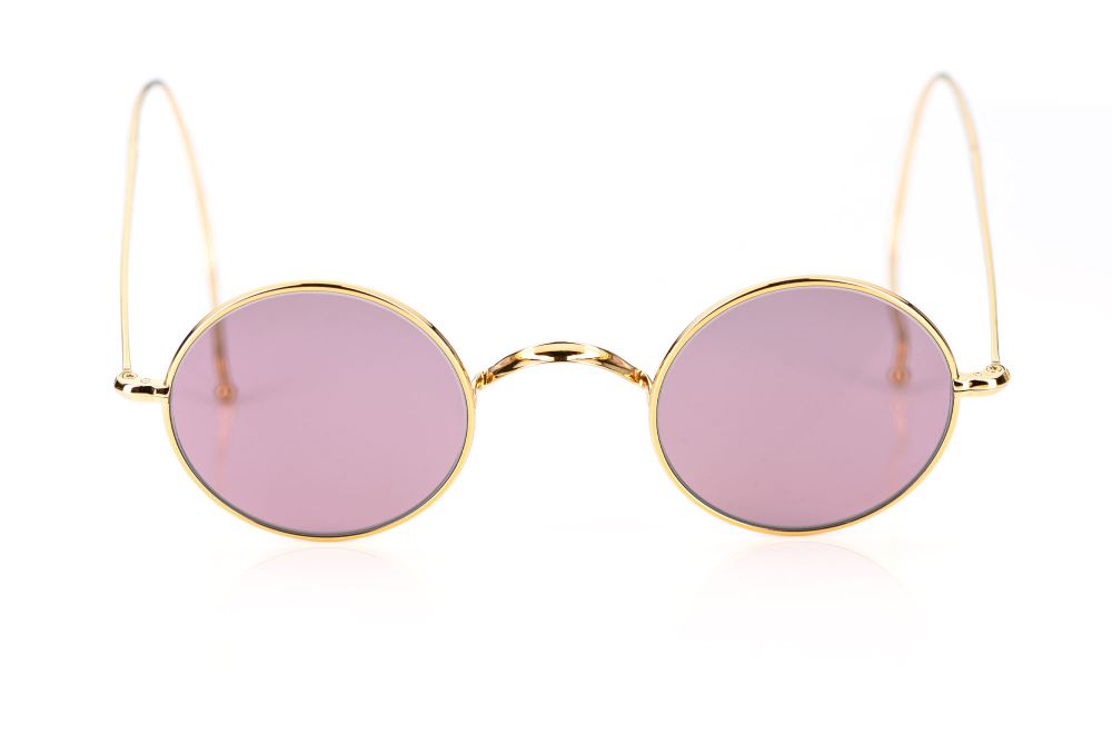 Ducloux – Ronde – runde goldene Sonnenbrille – Lothus Gläser - Retro Vintage – Metall - KITSCHENBERG Brillen