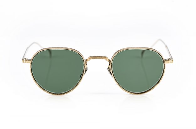 Eyevan – 169 – runde goldene ziselierte Panto Sonnenbrille – Titan – Vintage - made in Japan – KITSCHENBERG Brillen
