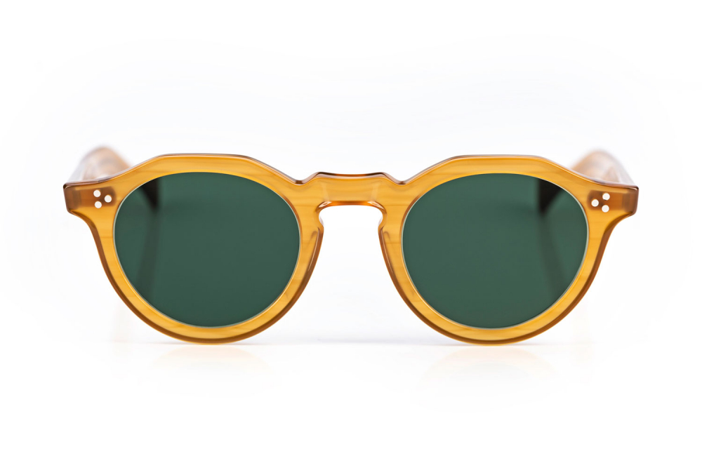 Eyevan – Mason - caramel - orange farbige Kunststoff Sonnenbrille – Kronen Panto – original Retro – handgenietet - made in Japan – KITSCHENBERG Brillen