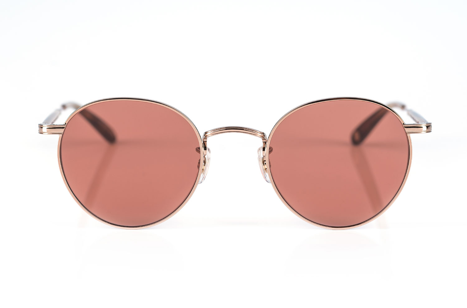 Garrett Leight Sonnenbrille – Wilson – Pantobrille aus Metall – Bordeauxrote Gläser – KITSCHENBERG Brillen