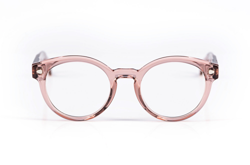 Hug – Bessie – rose transparente Acetat Brille – rund Panto - genietet – handmade in Germany - KITSCHENBERG Brillen