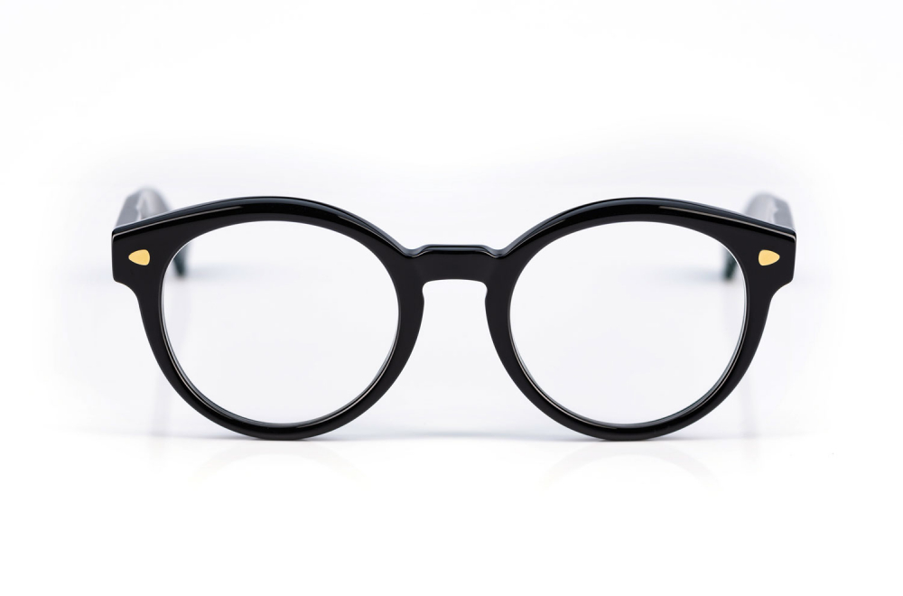 Hug – Bessie – schwarze Kunststoff Brille – rund Panto - genietet – made in Germany - KITSCHENBERG Brillen