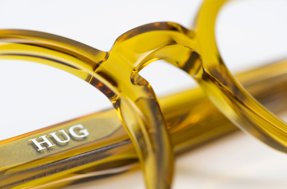 Hug – Hopkins – transparent gelbe runde Kunststoff Brille – genietet – Retro – vintage – made in Germany - KITSCHENBERG Brillen