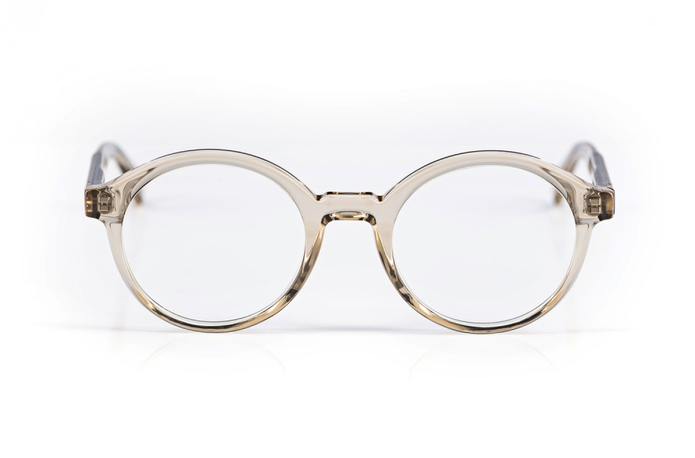 Hug – Koko – transparente Acetat Brille – rund Panto Vintage – handgenietet – rauchgrau – made in Germany - KITSCHENBERG Brillen