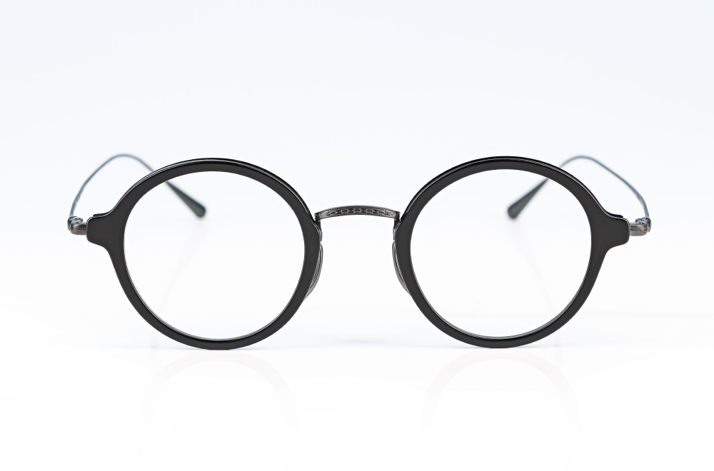 KameManNen – 1110 – BK-MBK – schwarz - rund – Kombi Acetat - Vintage – Retro – Titan - Made in Japan - KITSCHENBERG Brillen