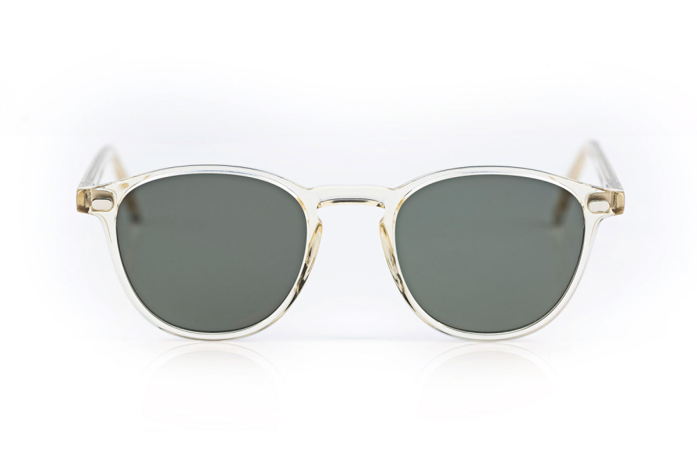 Lazare Studio – Raymond – originale Retro Vintage Sonnenbrille – transparenter Kunststoff – rund - Panto – KITSCHENBERG Brillen