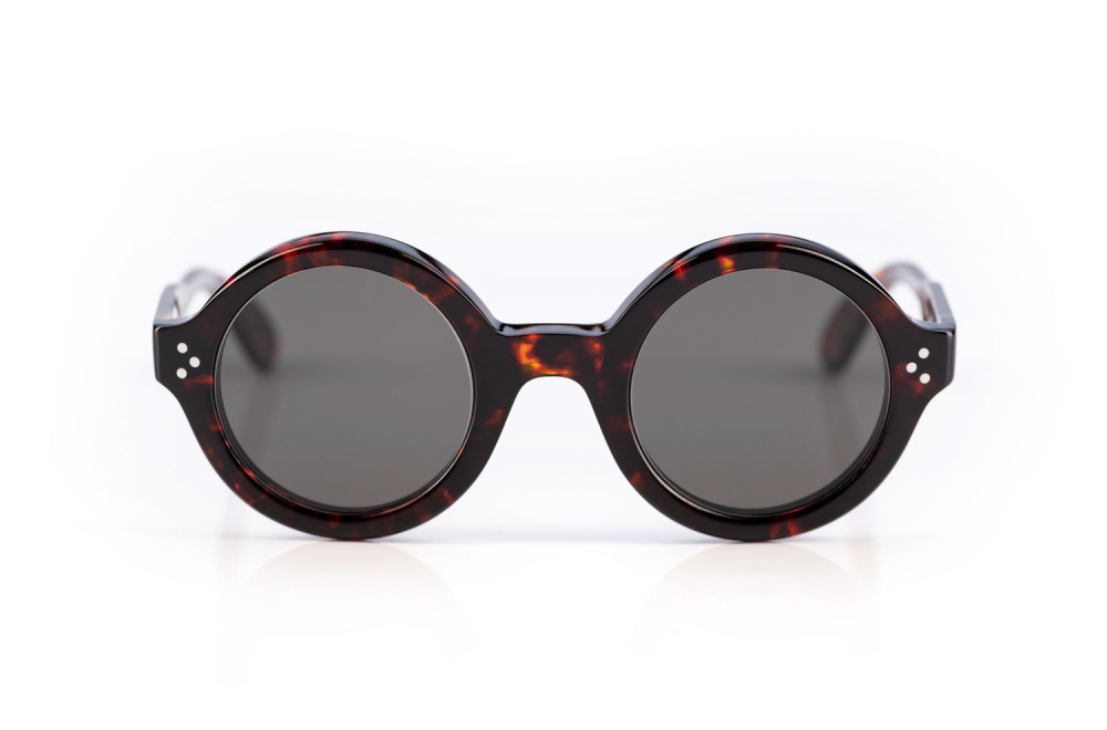 Lesca – Phil – runde havanna farbige Acetatbrille im original Vintage Stil – handgenietet – Retro Design - made in France - KITSCHENBERG Brillen