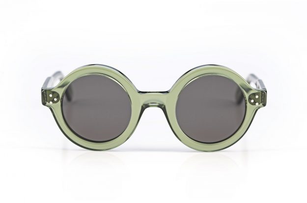 Lesca – Phil – runde grün transparente Acetatbrille im Vintage Stil – handgenietet – original Retro Design - made in France - KITSCHENBERG Brillen