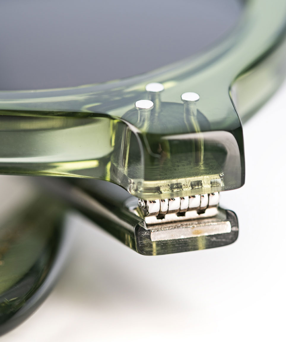 Lesca – Phil – Nietgelenk - grün transparente Acetatbrille im Vintage Stil – made in France - KITSCHENBERG Brillen