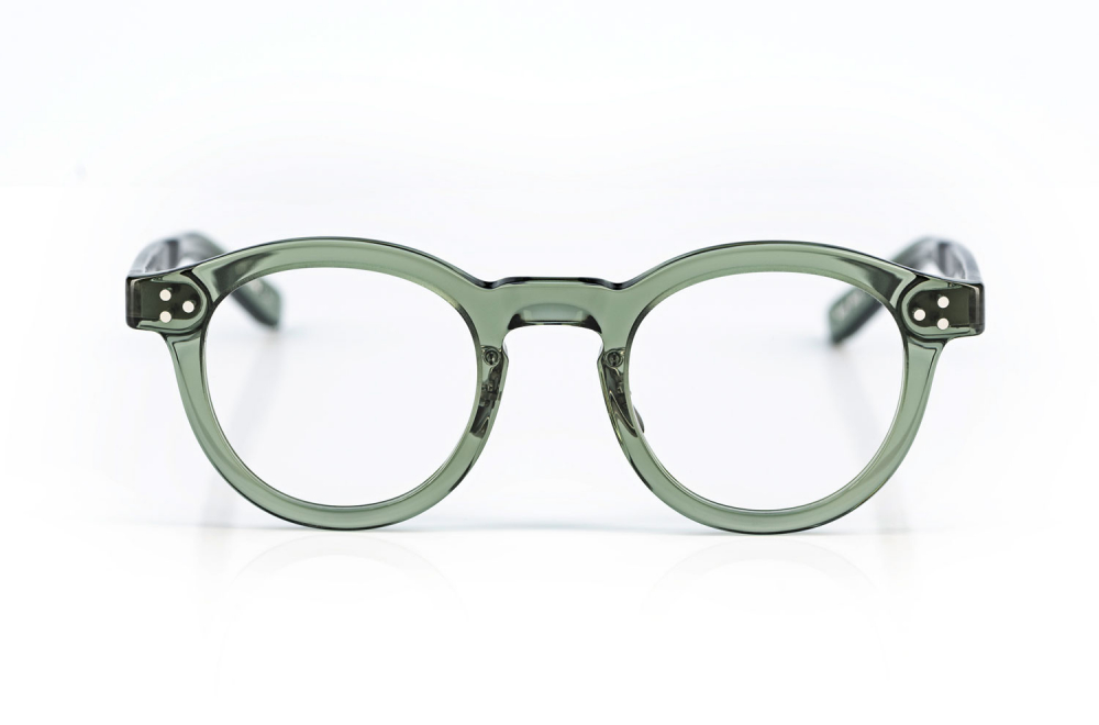 Yellows Plus – Naomi - Originals – Retro –grün transparenter Kunststoff – genietet - Made in Japan – Panto – Rund - KITSCHENBERG Brillen