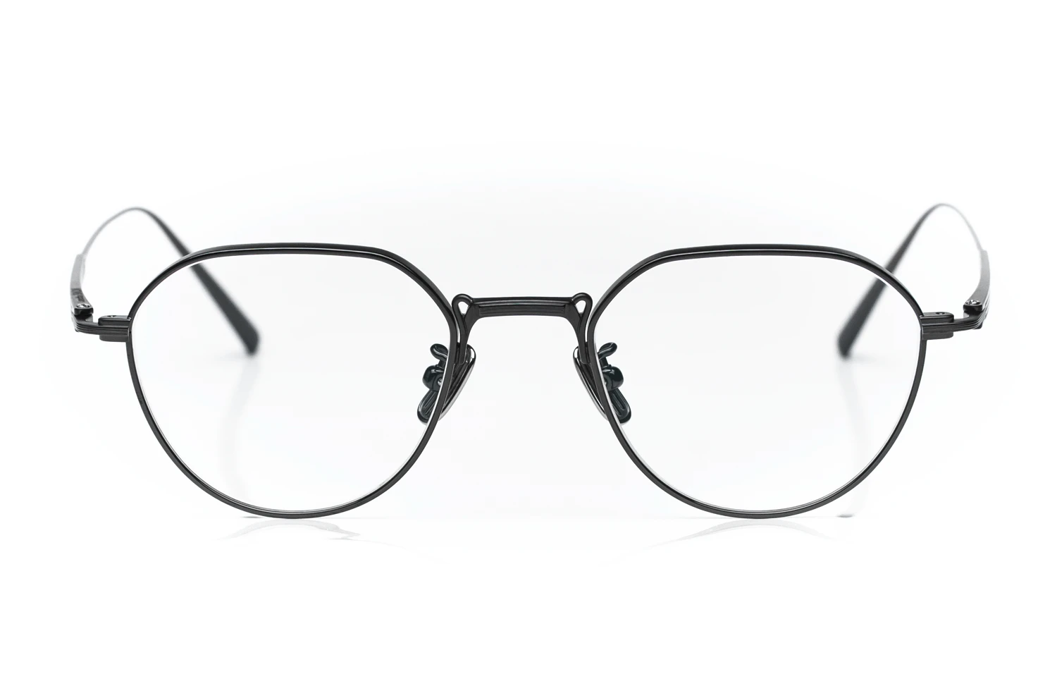 Schwarze Bada Titanbrille – Kronenpanto mit feiner Ziselierung 7101 in 1070 – japanischer Produzent - Kitschenberg