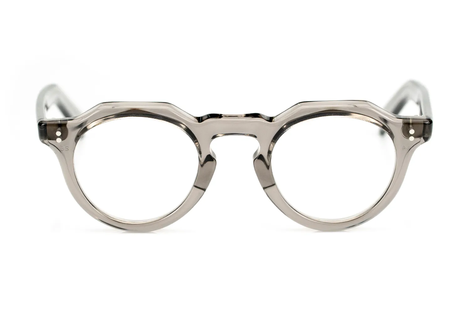Brille von Corner Decadence – Acetat Panto hellgrau transparent – handgemacht in Japan – Vintage Retro – Stilecht - Kitschenberg