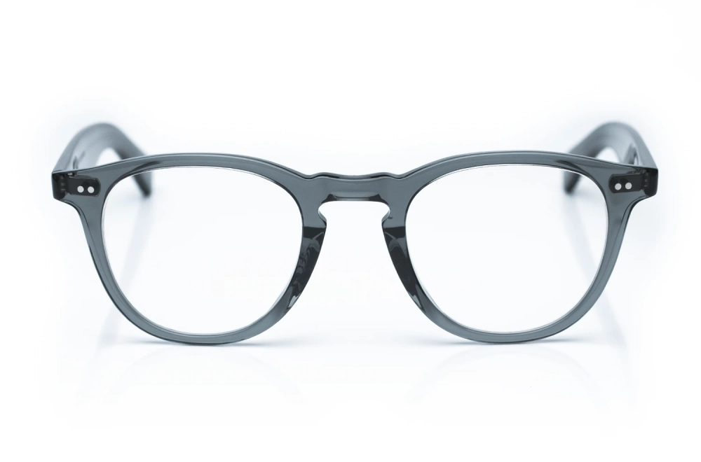 Garrett Leight Hampton – pantoskopischer Brillenrahmen aus Acetat in transparentem Grau - Kitschenberg