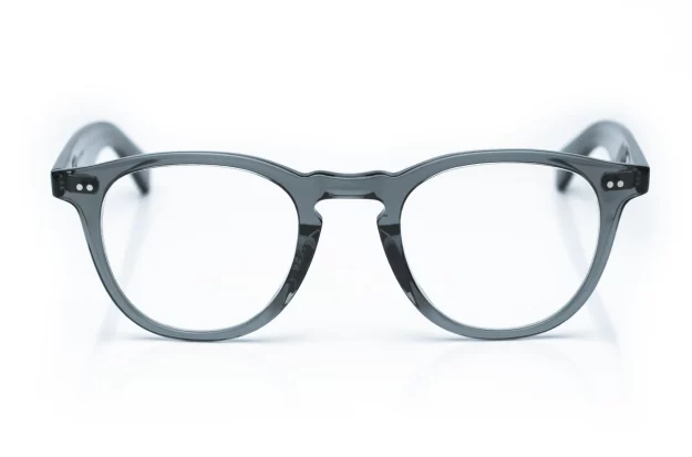 Garrett Leight Hampton – pantoskopischer Brillenrahmen aus Acetat in transparentem Grau - Kitschenberg