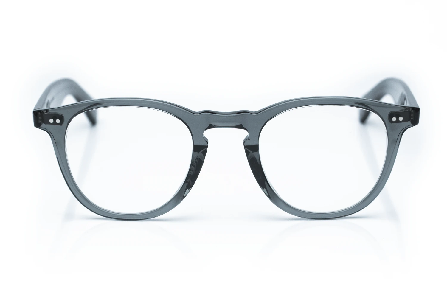 Garrett Leight Hampton – pantoskopischer Brillenrahmen aus Acetat in transparentem Grau - Kitschenberg