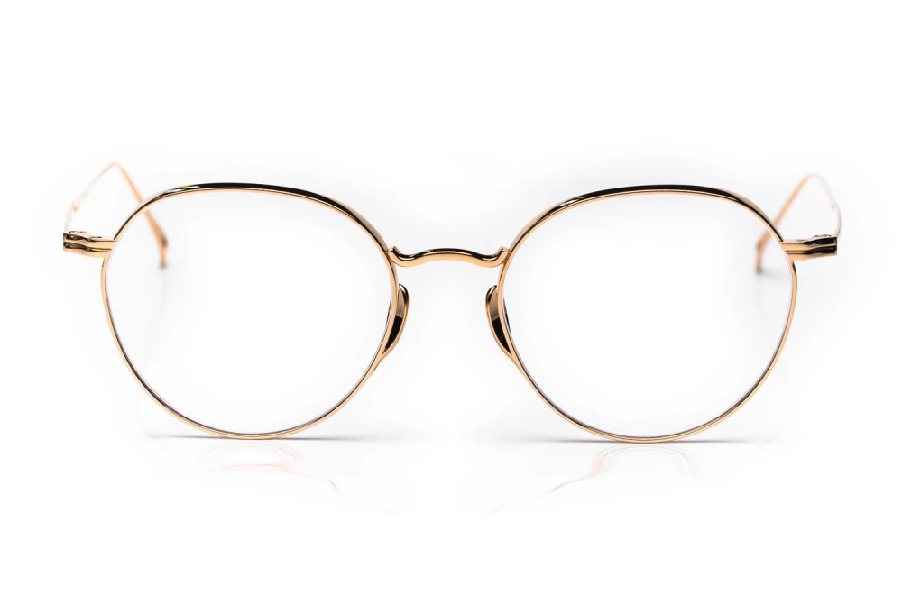 Kamemannen – in Japan gefertigte Panto Brille aus goldenem Titan – Model 3005 in gold - Kitschenberg