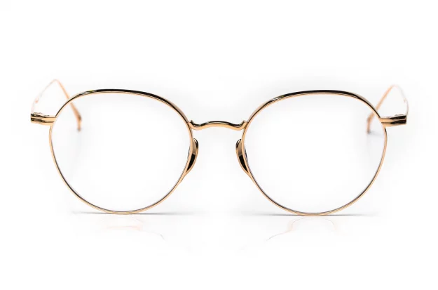 Kamemannen – in Japan gefertigte Panto Brille aus goldenem Titan – Model 3005 in gold - Kitschenberg
