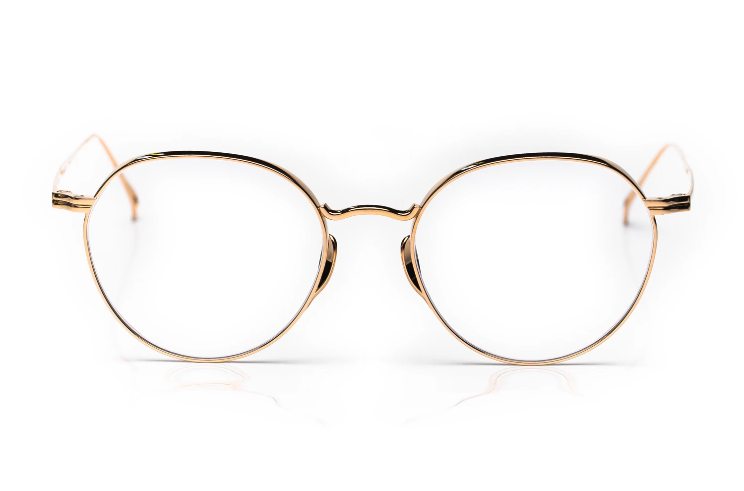 Kamemannen – in Japan gefertigte Panto Brille aus goldenem Titan – Model 3005 in gold - Kitschenberg