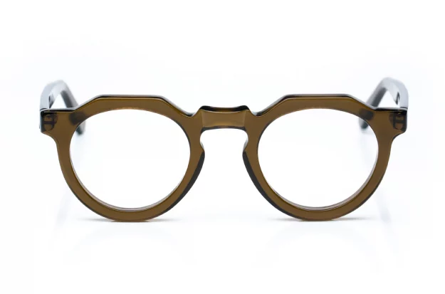 Kitschenberg Acetat Kronenpanto Brille in oliv transparent – Maßkonfektioniert - Kitschenberg