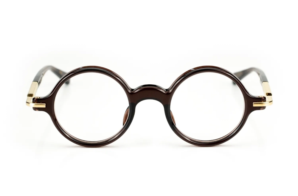 Runde Brille von Max Pittion – Modell Dumas – Farbe cinnamon cnm mit Gold – handgemacht in Japan – Kitschenberg