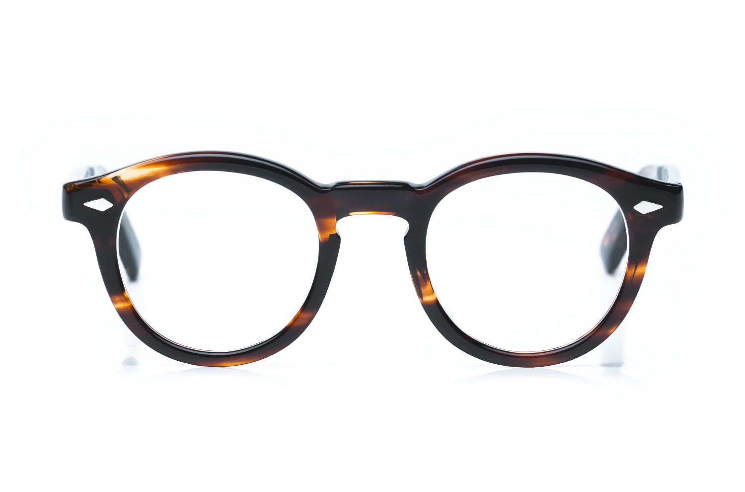 Brille von Yellows Plus Model Nelly – dicke runde Acetatbrille in der Farbe 530 braun - Kitschenberg