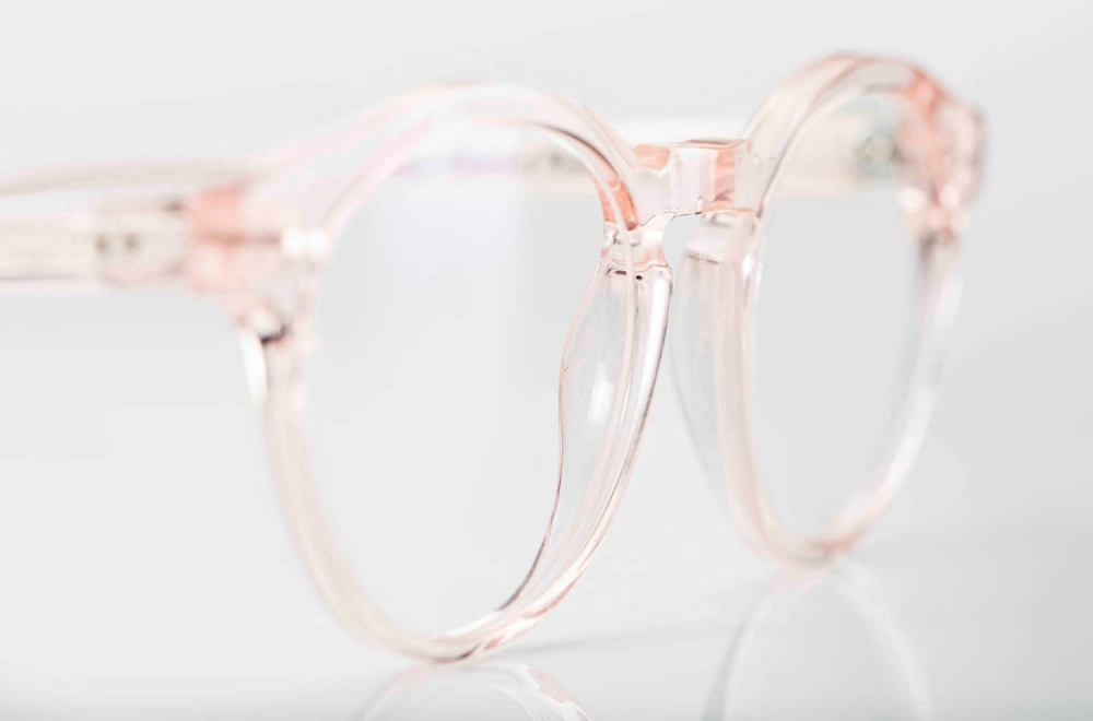 Ahlem – rose transparente runde Acetat Brille - KITSCHENBERG Brillen