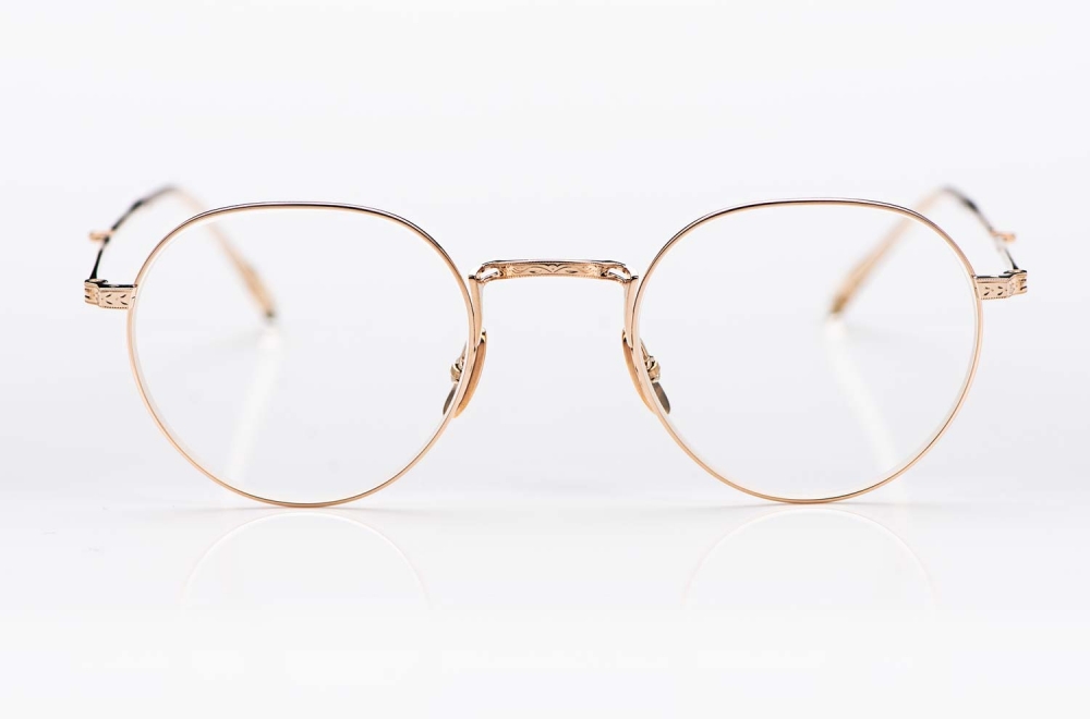 Mr. Leight – goldene Pantobrille mit dezenter Ziselierung handgemacht in Japan - KITSCHENBERG Brillen