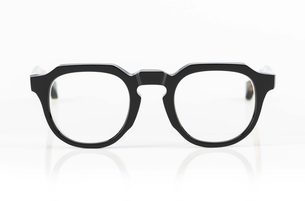 TVR – True Vintage Revival – Panto Brille aus dickem schwarzem Kunststoff in Japan von Hand produziert - KITSCHENBERG Brillen