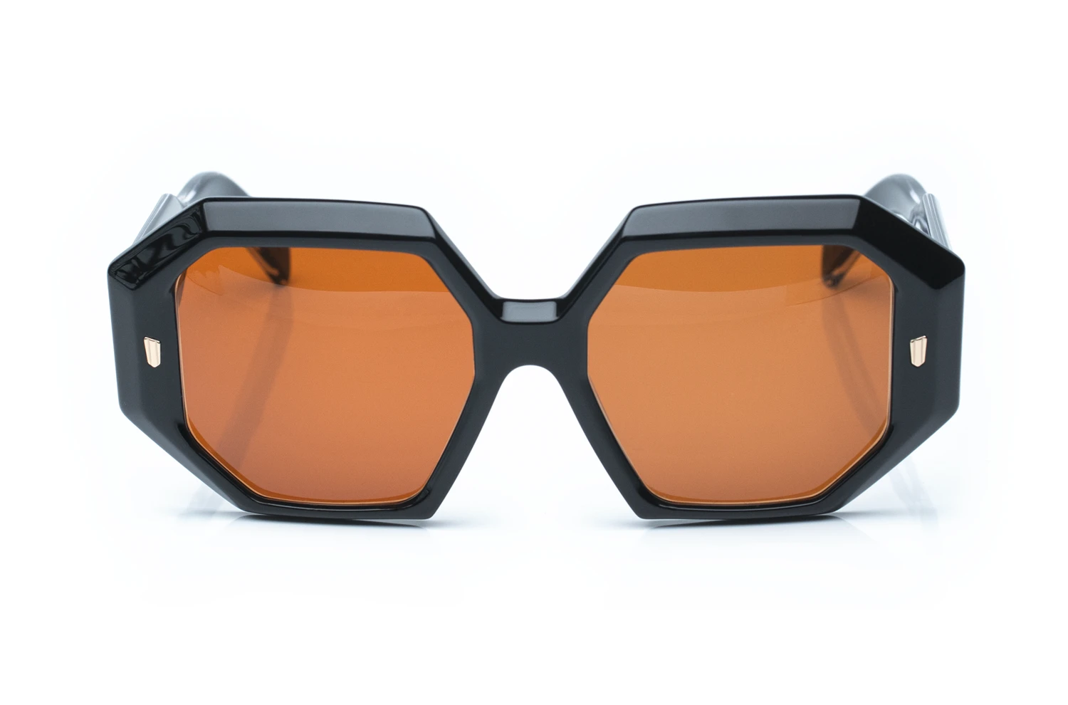 Cutler and Gross Sonnenbrille 9324 in schwarz 01 – große achteckige Acetatbrille mit warmbraunen Gläsern - Kitschenberg