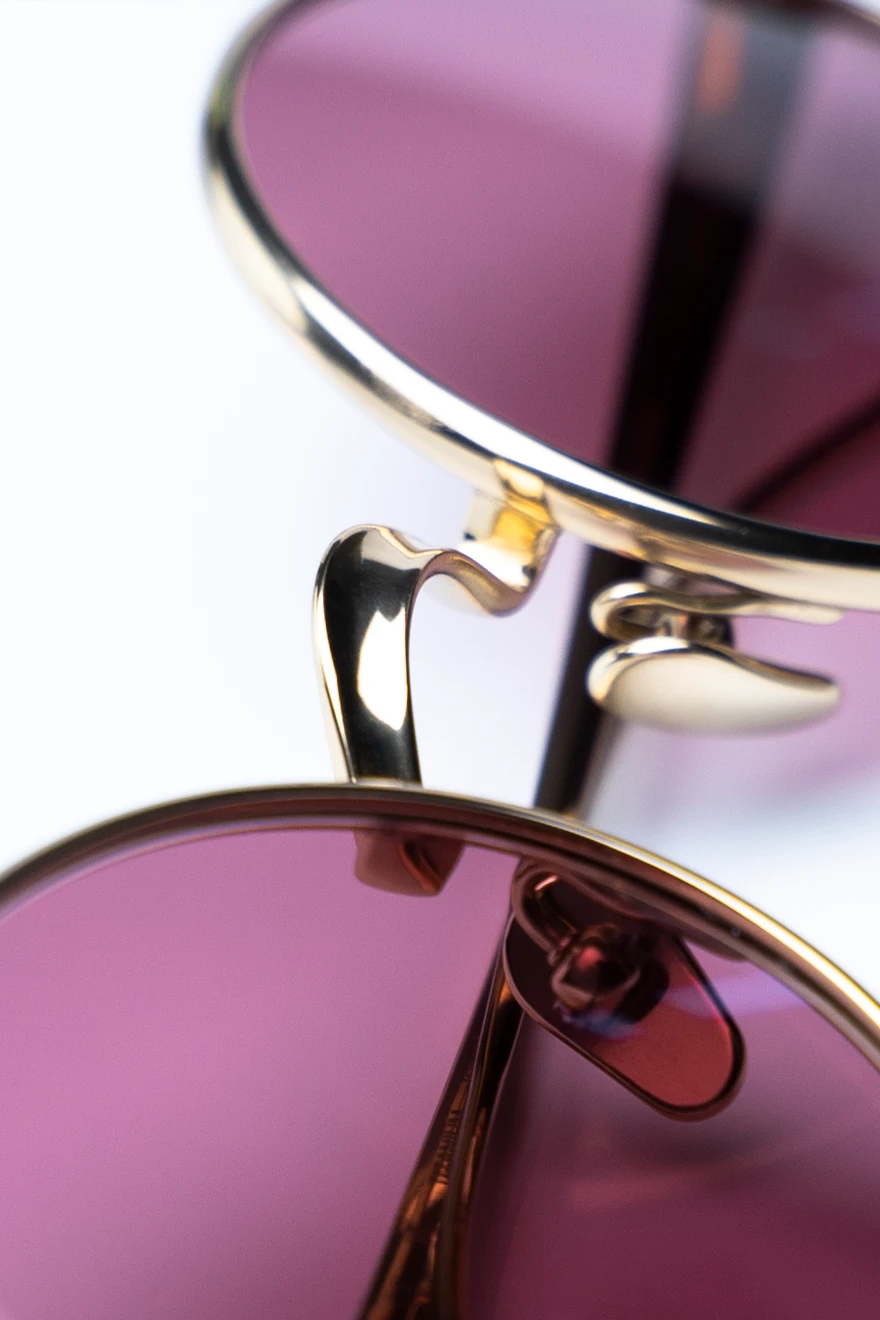 Ducloux Sonnenbrille Cyclopia – goldenes Blocktitan – made in Japan – Kitschenberg