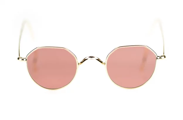 Sonnenbrille von Ducloux – Kronenpanto aus goldenem Titan mit rubinroten Glaesern – Vintage retro - Kitschenberg