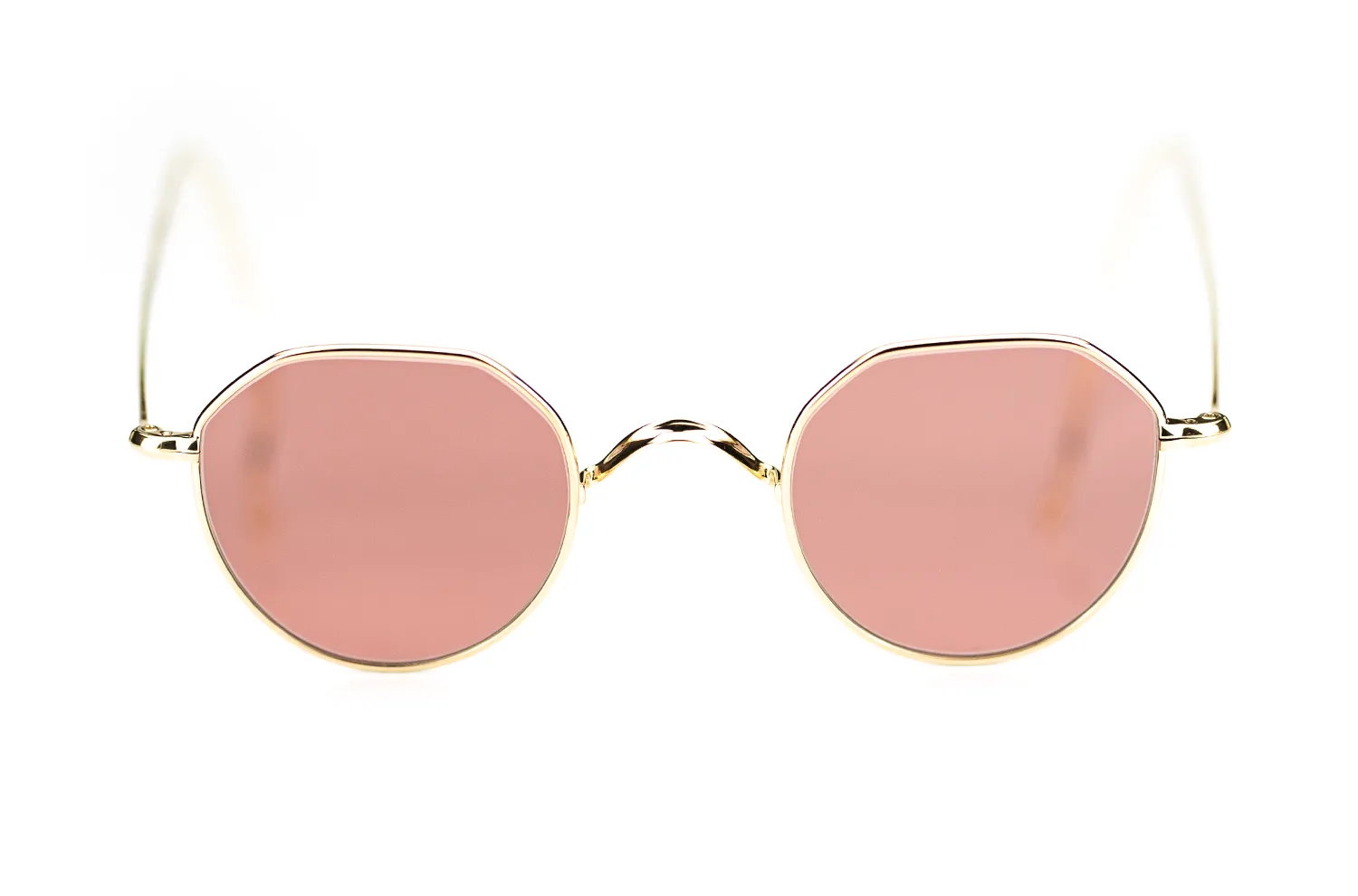 Sonnenbrille von Ducloux – Kronenpanto aus goldenem Titan mit rubinroten Glaesern – Vintage retro - Kitschenberg