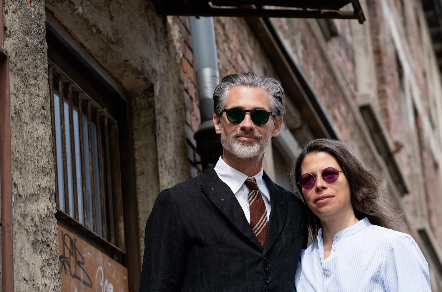 Sonnenbrillen - Garrett Leight Pewter – Lesca Vintage – Panto und runde Formen - Kitschenberg